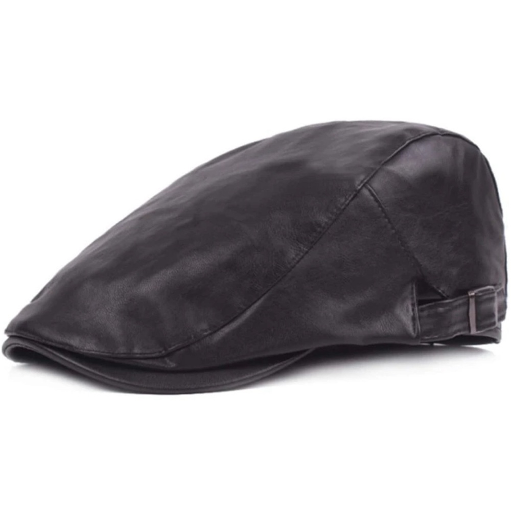 Men Pu Leather Bucket Peak Hat
